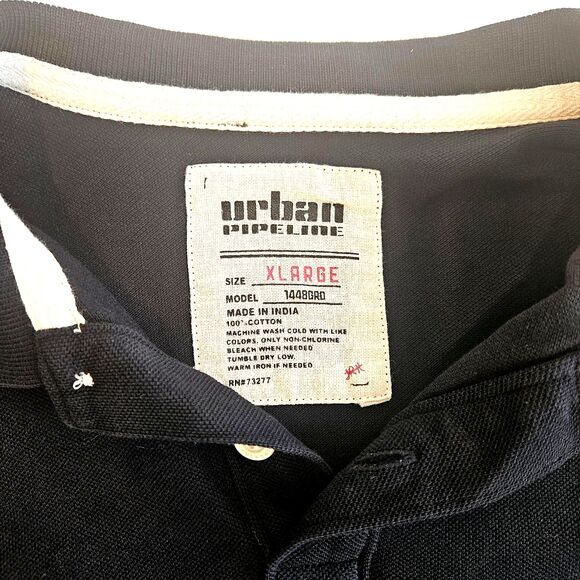 URBAN PIPELINE Boys XL Black Polo Shirt Extra Large - Picture 2 of 5